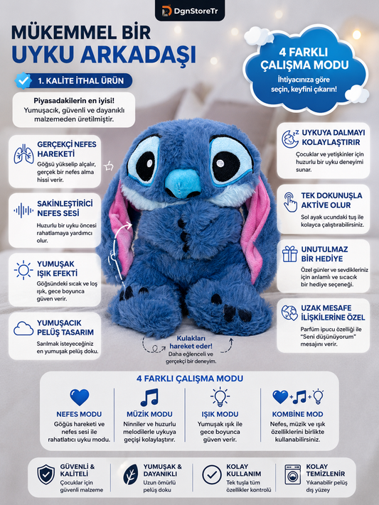 Nefes Alan Peluş Uyku Arkadaşı Stitch