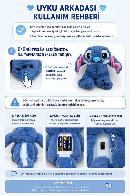 Nefes Alan Peluş Uyku Arkadaşı Stitch